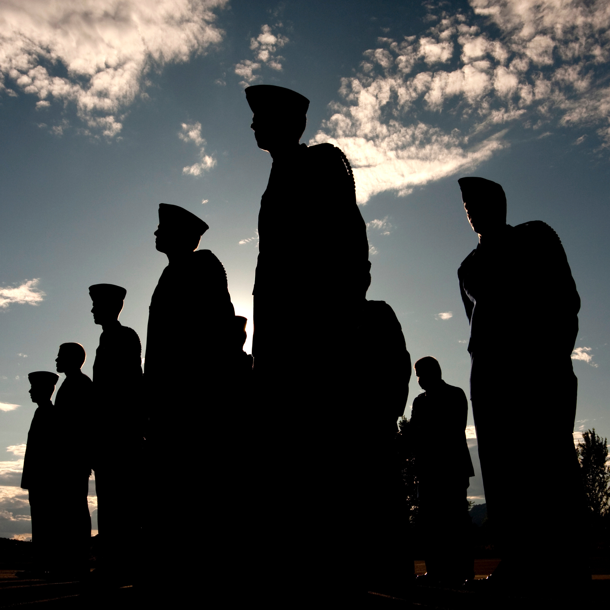 Military members standing at attention